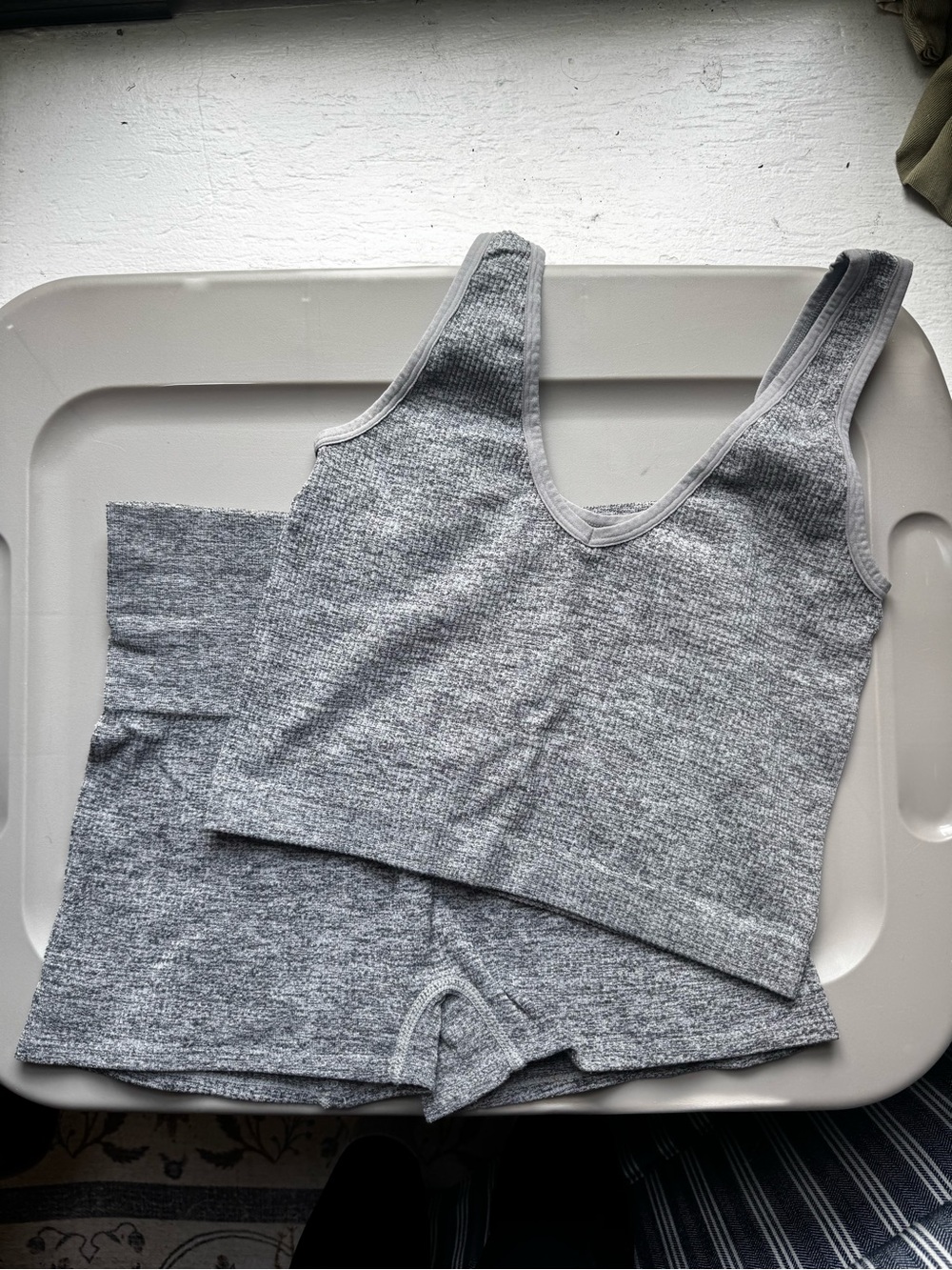 Colsie Heather Gray Ribbed Lounge Set